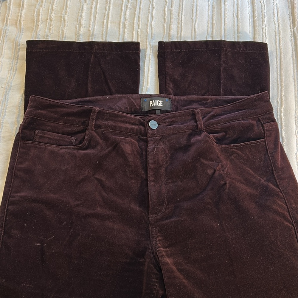 PAIGE Rich Burgundy Velvet Pants